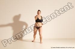 Underwear Martial art Woman White Moving poses Average long colored Dynamic poses Academic